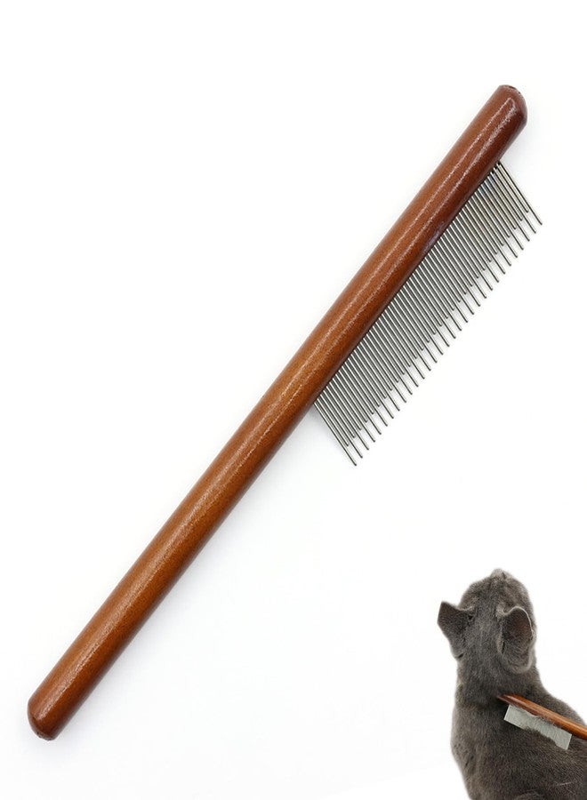 DEEUCHIS Pet Dog Cat Shedding Comb - Hair Buster Grooming Comb for Cats and Dogs, Rabbits, Daily-Use Cat Deshedding Brush, for Cats with Short and Long Fur (Long and Short Teeth) - Image 1